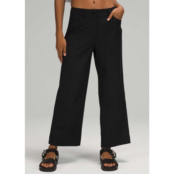 Lululemon City Sleek 5 Pocket Wide-Leg High Rise 7/8 Length Pant Black Size 27 - Picture 1 of 13